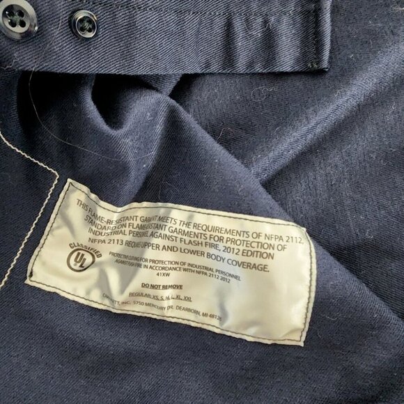 Carhartt Women's Flame Resistant Twill Shirt Navy LS WFRS 160 NFPA 2112 L - Picture 6 of 12